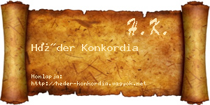 Héder Konkordia névjegykártya